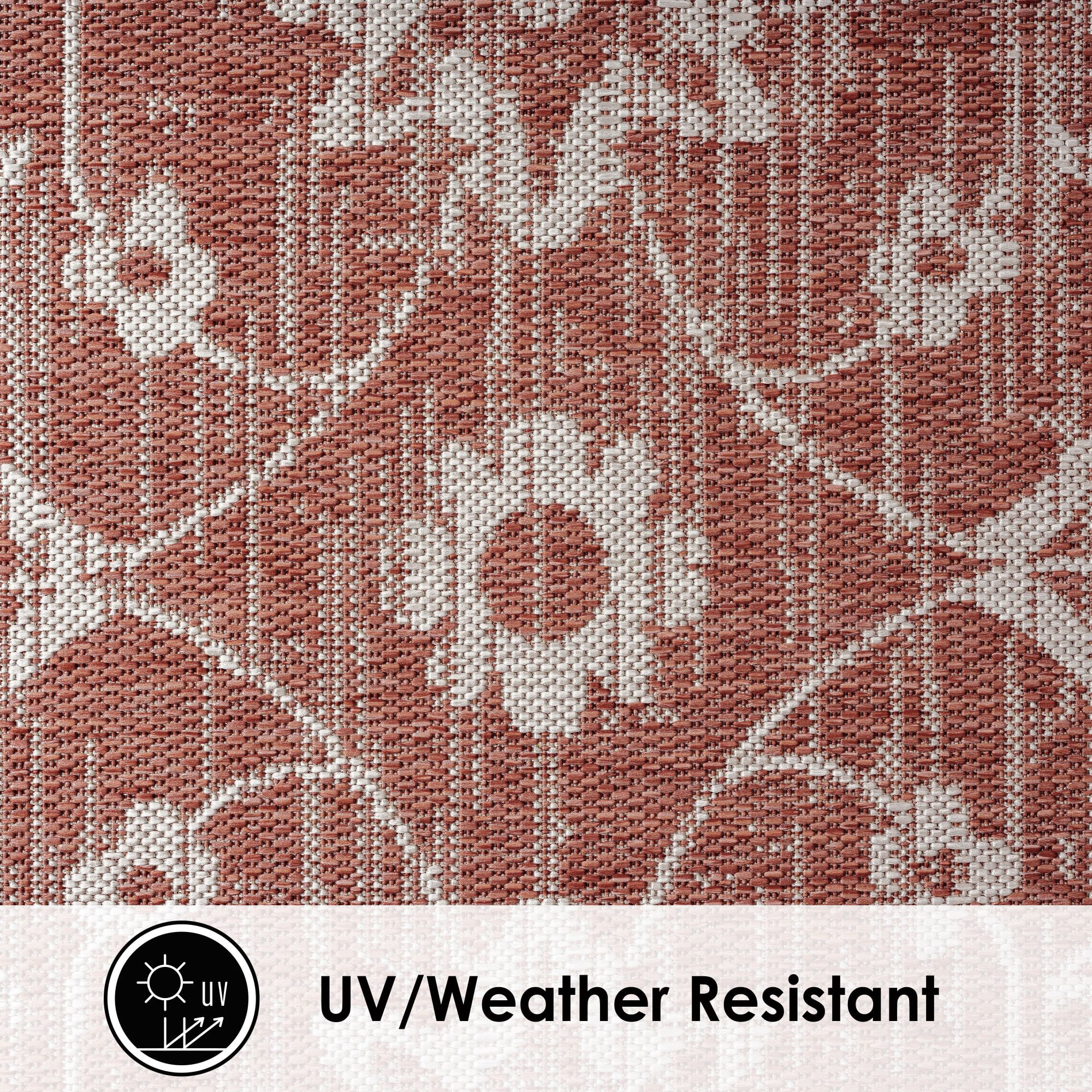 Nicole Miller New York Patio Country Ayala Botanical Floral Indoor/Outdoor Area Rug, Terracotta/Ivory , 5'2"x7'2"