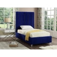thumbnail image 2 of Meridian Furniture Candace Solid Wood Tufted Velvet Twin Bed in Navy, 2 of 7