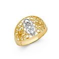 thumbnail image 1 of Solid 14k White and Yellow Gold Two Tone Fashion Anniversary Ring Size 5, 1 of 2