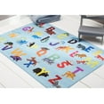 thumbnail image 4 of Eric Carle Elementary Blue Alphabet Kids Machine Washable Area Rug Blue/Orange, 6'6"x9'5", 4 of 9