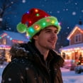 thumbnail image 4 of Meitianfacai LED Light-Up Christmas Santa Hat with Flocked Fabric, Battery Operated Holiday Headwear with String Lights for Parties and Decorations, 4 of 6