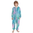 thumbnail image 2 of Soft Big Kids Onesie Pajamas Cozy Loose-Fit Jumpsuits for kids with Pockets for Christmas Lounge & Play Tie-dye Dandelions Pattern, 2 of 8