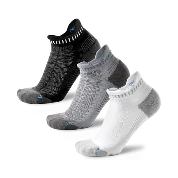 LujingZ Coolmax Performance Ankle Running Socks 3 Pairs Cushion Padded Breathable Athletic Socks for Men Women