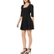 thumbnail image 4 of Vestido de manga de encaje con cuello cuadrado INSPIRE CHIC para mujer negro S, 4 of 6