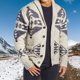 thumbnail image 1 of Suéter de otoño e invierno a la moda para hombre, chaqueta cárdigan holgada de gran tamaño de colores mezclados Fridja po4225, 1 of 9