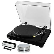 Fluance RT80 Classic High Fidelity Vinyl Turntable Record Player featuring Audio Technica AT91, Belt Drive, Built-in Preamp with Record Weight and 3 in 1 Stylus and Record Cleaning Vinyl Accessory Ki