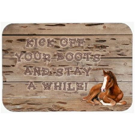 Caroline's Treasures Kick Off Your Boots and Stay a While Kitchen/Bath Mat