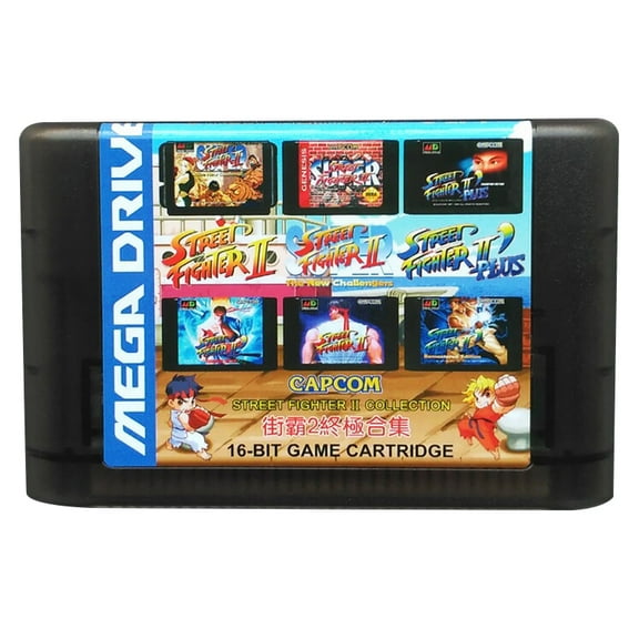 6 in 1 Classic Fighter II Game Cartridge for MD 16 Bit