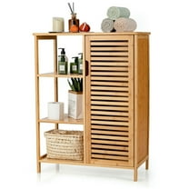 Kadyn Bathroom Cabinet, Storage Cabinet, Bathroom Storage Unit,Bamboo Bathroom Storage Cabinet with Single Door-Natural