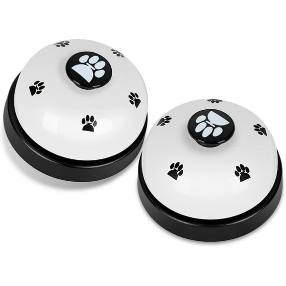 LQQBOX Pet Training Bells, 2 Pcs Dogs Bell for Door Potty Training and to Ring to Go Outside Communication Device Dog AgilityTraining Equipment Interactive Toys (White)