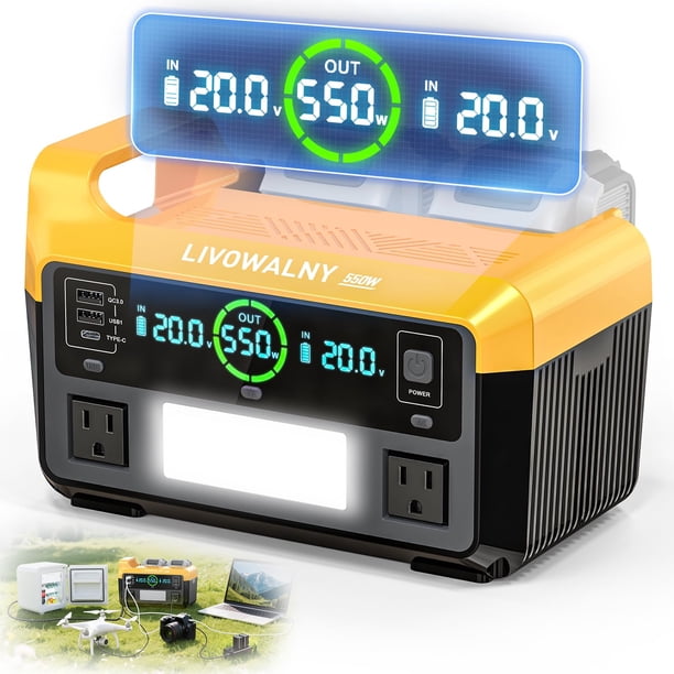 Inversor de corriente LIVOWALNY 550W portátil 110-120 V DC a AC