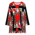 thumbnail image 4 of CASINO RED QUEEN OF HEARTS PATTERN RED-HEARTS ART Long Sleeved Dress summer dresses ladies summer dress women, 4 of 5