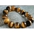 thumbnail image 3 of K-KED Huge 14Mm Natural Yellow Tiger's Eye Gemstone Beads Bracelet Bangle 7.5''-Yellow, 3 of 6