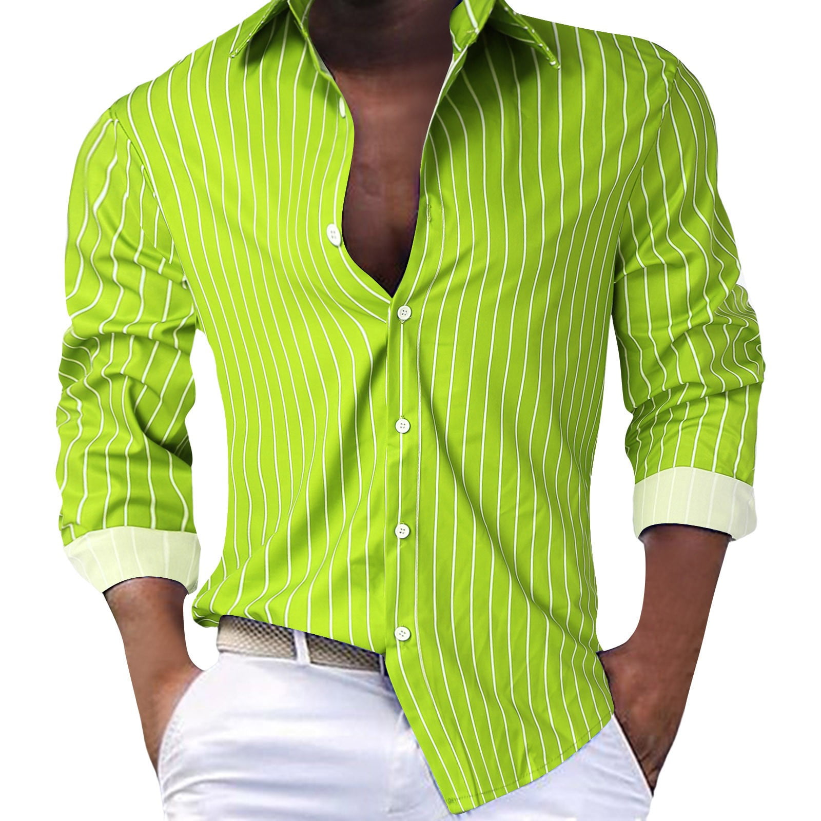 lime green dress shirts for men Lime Polka Dot Short Sleeve Shirt GREEN / S main image 0