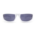thumbnail image 2 of Trendy 90s Sport Look Curved Wrap Fashion Sunglasses White - Black, 2 of 4