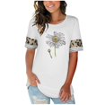 thumbnail image 1 of Gibobby Playera de Verano para Mujer Mujeres Blouse Top Flower imprimir con estilo T - camisas(Blanco,G), 1 of 5