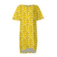 thumbnail image 3 of Gibobby Vestido corto casual para mujer Vestido de camiseta de manga corta con cuello redondo y estampado floral de moda de verano para mujer(Amarillo,XL), 3 of 5