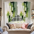 thumbnail image 2 of Abstract Watercolor Swag Curtain Valance for Windows, Green Black Geometric Layout Window Treatments Short Swag Topper for Kitchen Windows Bathroom Bedroom, 36"x45", 2 of 8