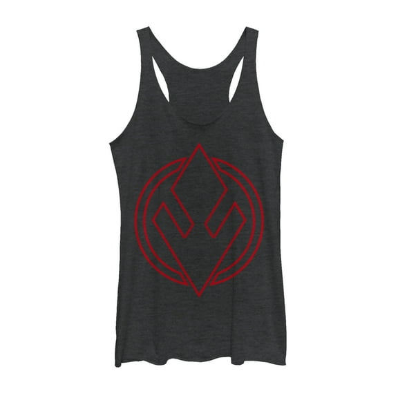 Women's Star Wars: The Rise of Skywalker Sith Trooper Symbol  Racerback Tank Top Black Heather Medium