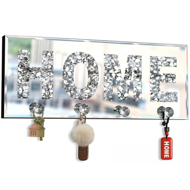 Placa decorativa para pared, llavero, con ganchos de cristal, ST3000