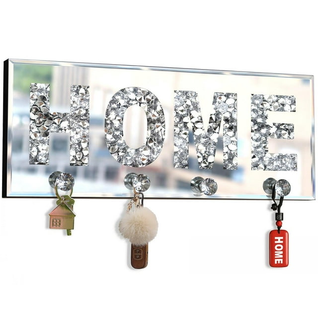 Placa decorativa para pared, llavero, con ganchos de cristal, ST3000