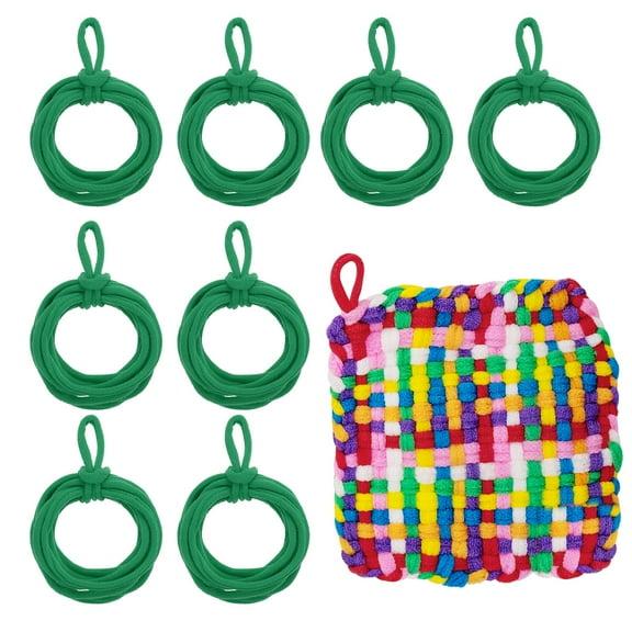Uxcell 50 Pcs Potholder Loom Refill Loops, Elastic Potholder Weaving Refill Loops Knitting Kit Supplies in Rainbow Colors for Girls DIY Crafts 7" Weaving Loom, Green