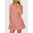 thumbnail image 5 of PRETTYGARDEN Cocktail Dresses for Women Short Summer Elegant Halter V Neck Sleeveless A Line Spring Mini Party Dress, 5 of 10