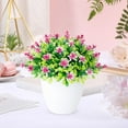 thumbnail image 2 of Aonity Simulation Flower Living Room Potted Pink， Potted Artificial Plants Greenery In Pots Flowers Faux Herbs Small Plastic Plant for Home Bathroom Wedding Tabletop Real Green Bonsai, 2 of 4