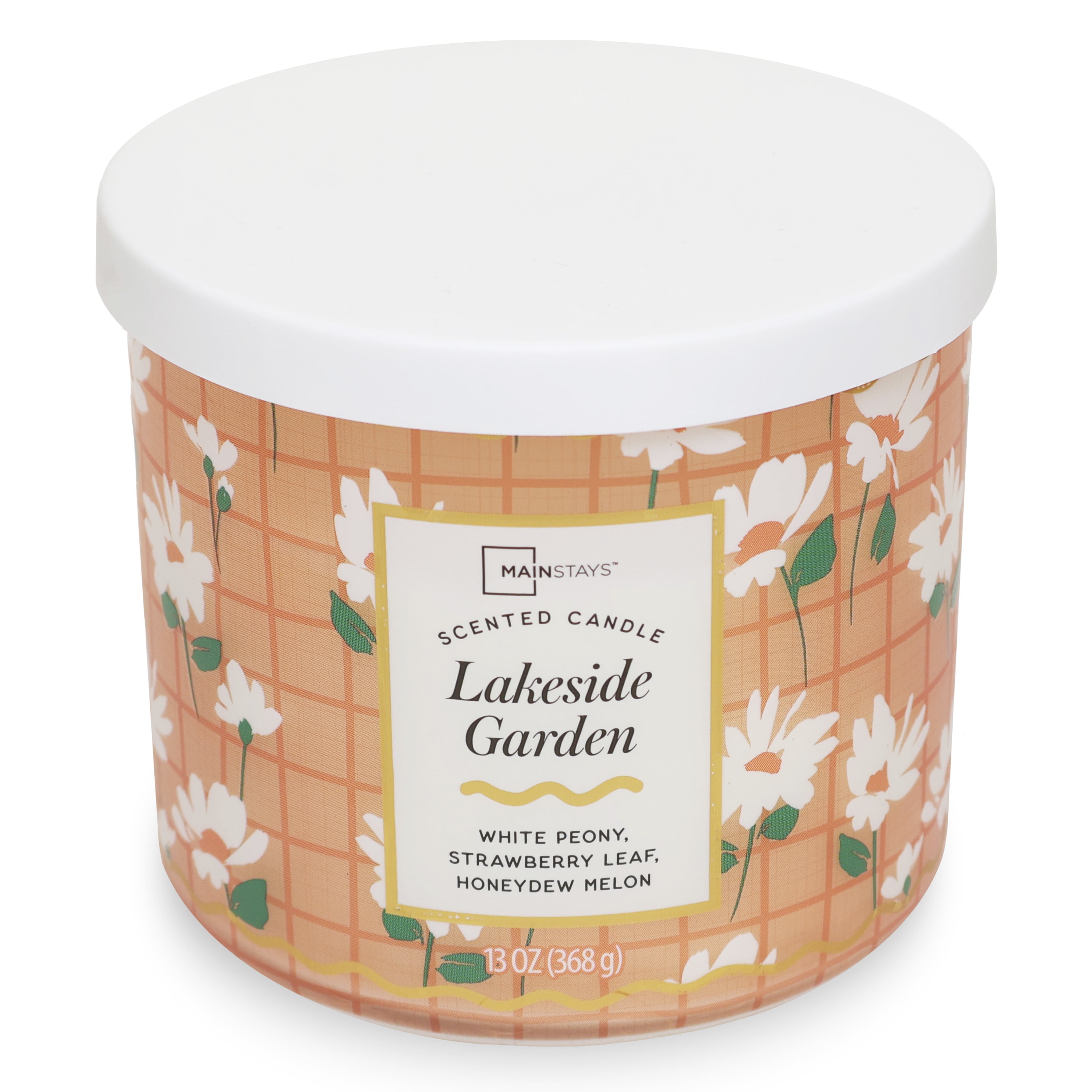 Mainstays 3-Wick Lakeside Garden Fragrance Candle with a