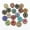 Mixed Color +Golden, variant on U8MO 50 Metal Bling Sunflower Crystal Rhinestone Pearl Flatback Buttons 14mm Sewing-Black +Golden
