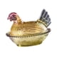 thumbnail image 1 of Plato de con forma de gallina en nido y tapa, ideal para guardar aperitivos, cocina, oficina, decoración, postres, hogar, pedestal, dulcero. Cabeza morada, 1 of 8