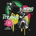 thumbnail image 2 of Girl's Marvel Doctor Strange in the Multiverse of Madness Strange and Wong Paint Splatter Graphic Tee Black X Small, 2 of 4