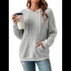 thumbnail image 3 of Sudadera Informal con Capucha y Bolsillo Frontal de Larga con Cordón para Mujer Gris XL, 3 of 10