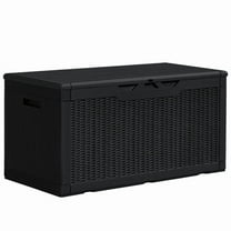 Homall 100 Gallon Outdoor Patio Box Deck Plastic Resin Storage Box Backyard, Black
