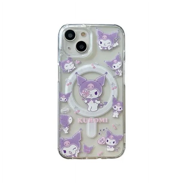 Kuromiスマホケース付き Cute Sanrio Kuromi Magnetic Bracket Magsafe Wireless Charge Phone