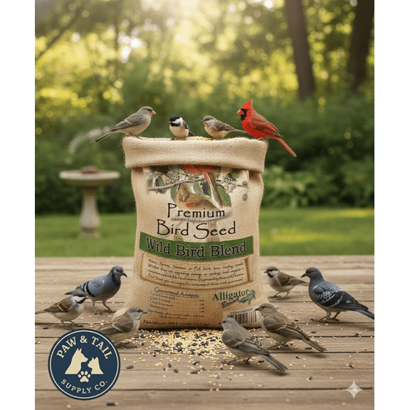 Alligator Premium Wild Bird Seed Blend 10 lb No Corn Natural Year-Round Feed