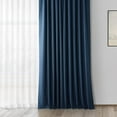 thumbnail image 4 of Exclusive Fabrics  Vintage Thermal Cross Linen Weave Blackout Curtains (1 Panel) Indigo 50 X 84 84 Inches, 4 of 5