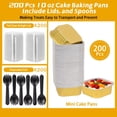 thumbnail image 5 of 200 Pack 10 oz Gold Mini Aluminum Cake Pans with Lids and Spoons, 5 of 7