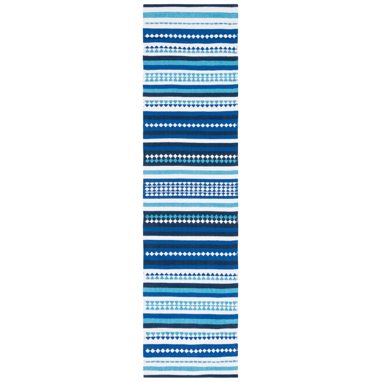 SAFAVIEH Montauk Kenyon Southwestern Cotton Area Rug, Blue/Ivory, 5' x 8'