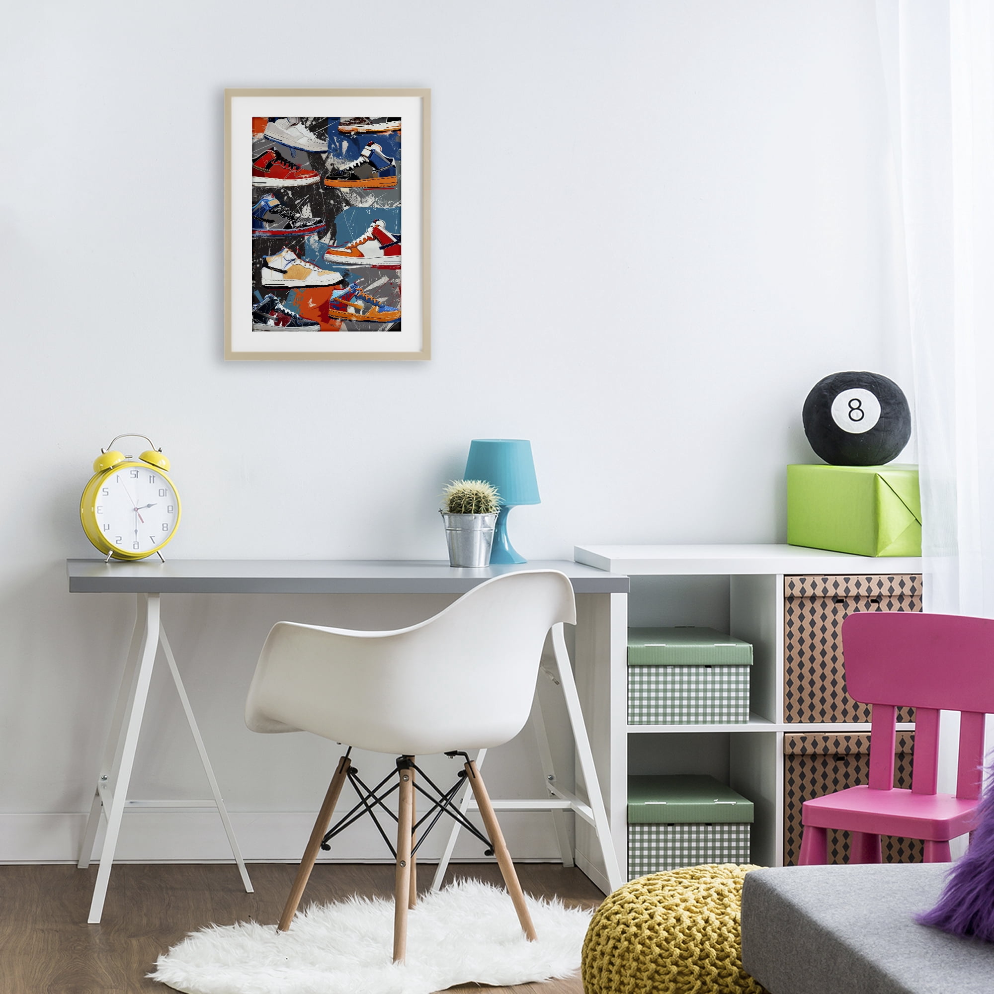 Stupell Industries Stylish Urban Shoe Collection Birch Framed Print Under Glass, design by Ray Powers