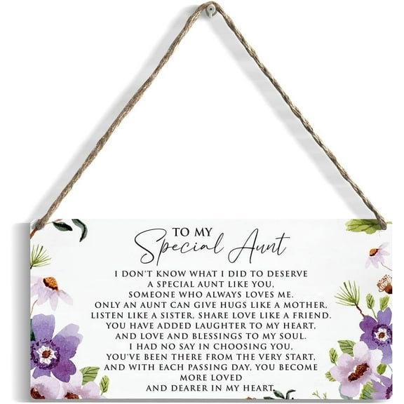 Wood Sign 5x10 Inch Aunt Gifts Wood Signs Thank You Gifts Inspirational Gifts For Aunt Wooden Hanging Sign Plank Plaque Wall Art Decor Front Door Porch Kitchen Bedroom Living Room Garden Bar Pub Hotel