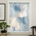thumbnail image 4 of Blue Ombre Semi Sheer Curtains Drapes for Living Room, Bedroom, French Doors Window 84 Inches Long, Modern Geometric Yellow Lines Abstract Art Rod Pocket Chiffon Curtain Drapery Voile Drape Panel, 4 of 6