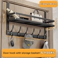 thumbnail image 3 of Over the Door Hooks Organizer Storage, Over The Door Towel Racks with 6 Hooks & 1 Basket for Bathroom, 3 of 8