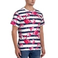 thumbnail image 4 of Yiaed Flamingos Print Mens Short Sleeve Tight Fit T-Shirt, Crewneck Casual Tee-XX-Large, 4 of 5