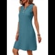 thumbnail image 1 of Vestidos de Verano para Mujer, para Vacaciones en la Isla, Sin Mangas, Cuello en V, Túnica Informal para Playa. Azul Mar S, 1 of 10
