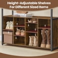 thumbnail image 3 of LEDREM Industrial Hall Tree with Bench, Adjustable Shoe Shelves & 4 Tri-Hooks, Entryway Organizer, Max Load 300 lb, Rustic Brown and Ink Black, 3 of 6