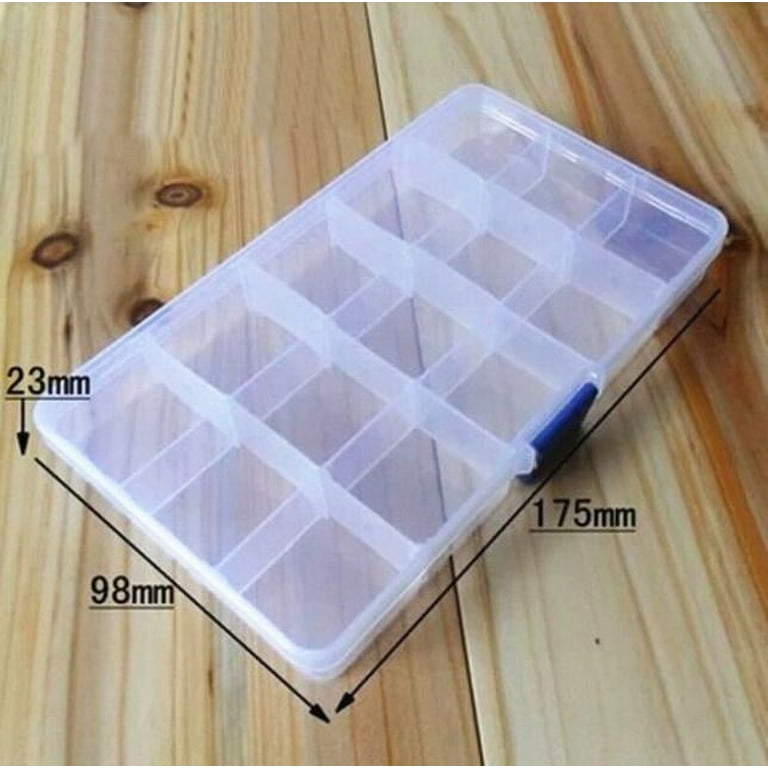 VerPetridure Fishing Tackle Box,15 Compartments Plastic Storage Box with  Removable Dividers,Portable Tackle Boxes Organizer Clear Tackle Storage  Trays for Lures,Baits 
