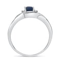 thumbnail image 5 of 10k White Gold Oval Sapphire And Diamond Curve Ring, 5 of 6