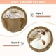 thumbnail image 2 of 50cm Donut Redondo Fleece Mascota Perro Gato Cama con manta con capucha Suave Invierno Cálido Calmante Cama para dormir Perrera Nido Muyoka Hogar, 2 of 6