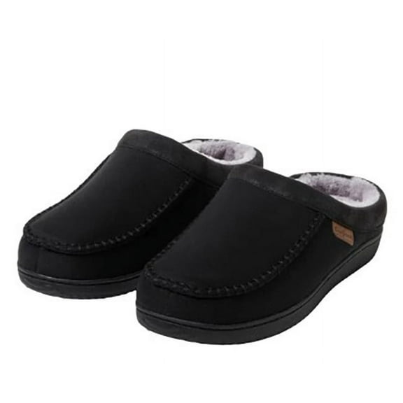Dearfoams Mens' Size Medium (9-10) Indoor/Outdoor Slipper, Black New